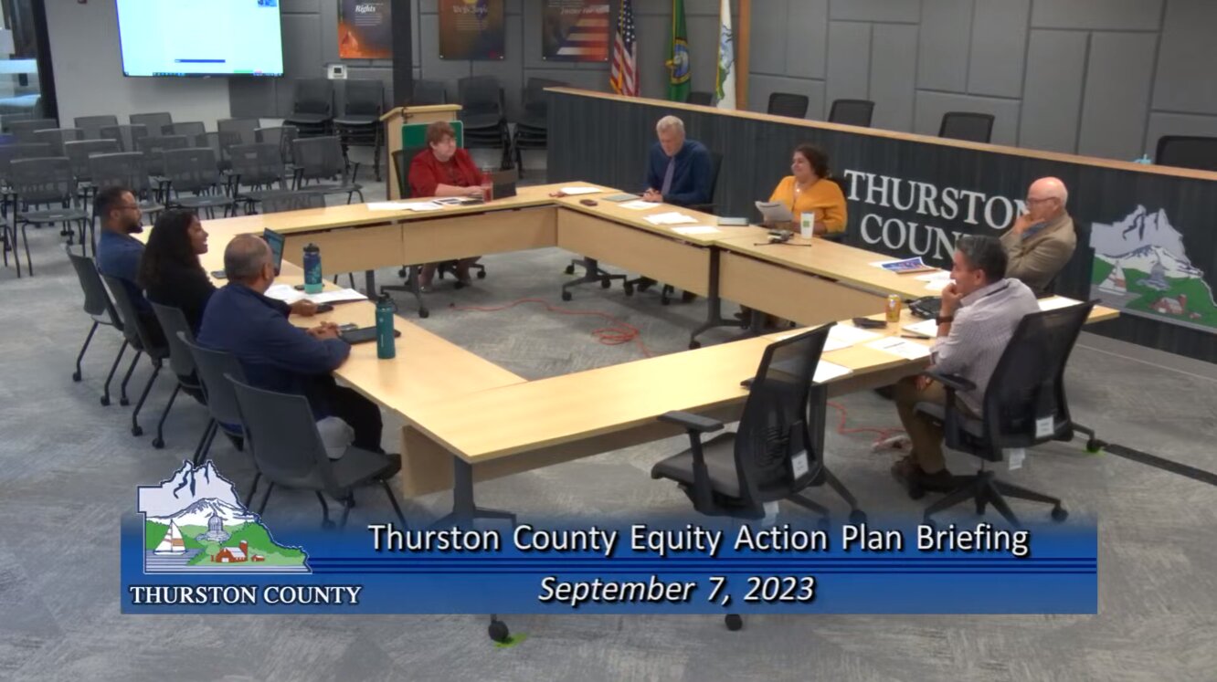 The Thurston County Racial Equity Work Group introduced its goals for next year to the Bureau of County Commissioners on Thursday, Sept. 7, 2023.
